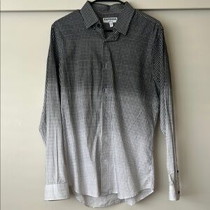 Express Black and White Dress Shirt with Gradient Effect